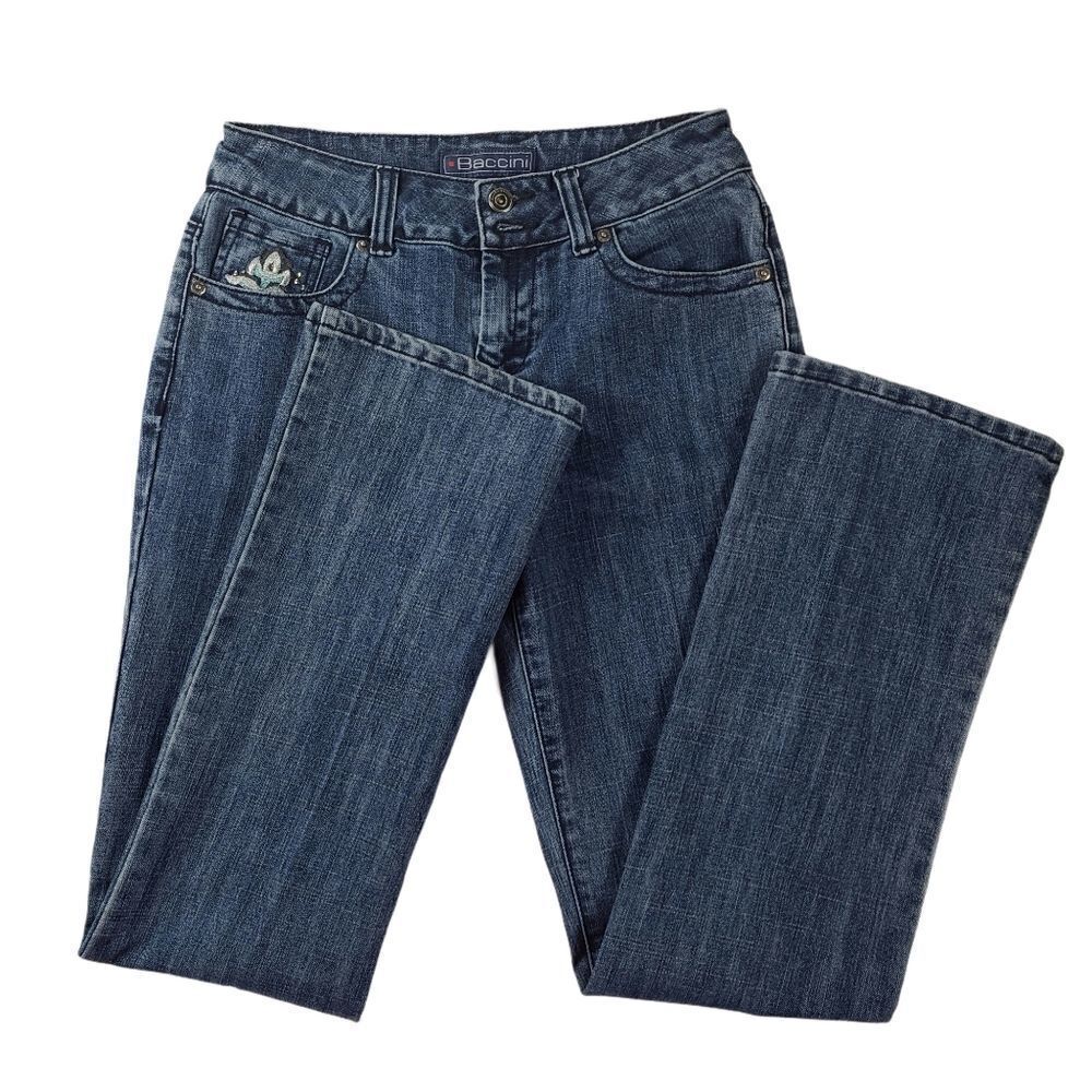 Baccini Embroidered Pockets Boot Cut Jeans - Picture 1 of 5
